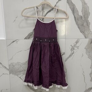 Periwinkle by Barlow Deep Purple Dress with Smocked Flower Accents